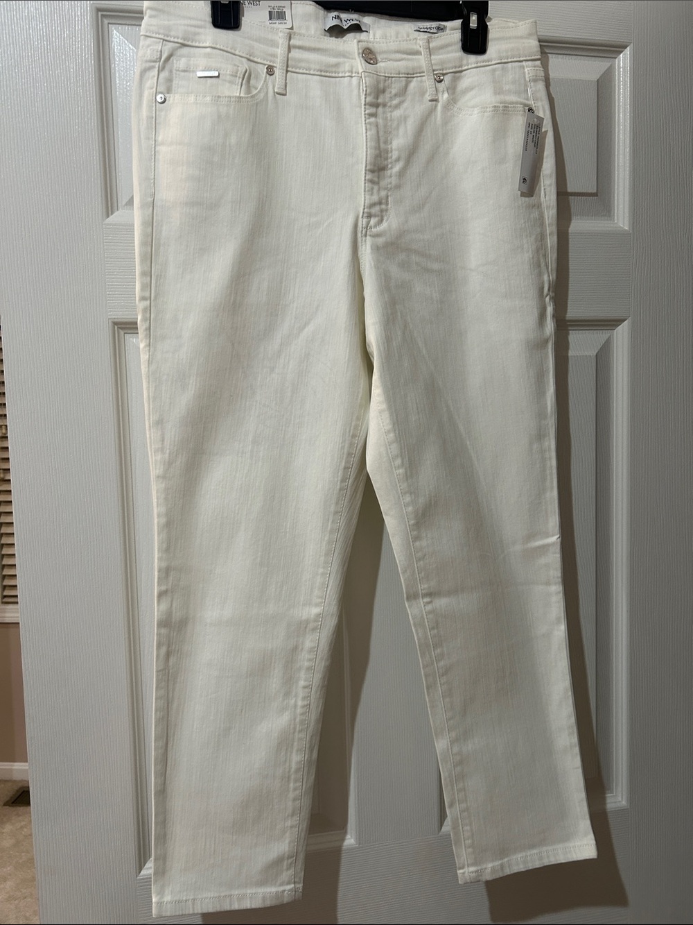 Nine West White Straight-Leg Chinos for Women
